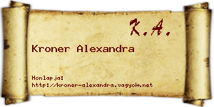 Kroner Alexandra névjegykártya