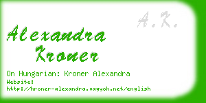alexandra kroner business card